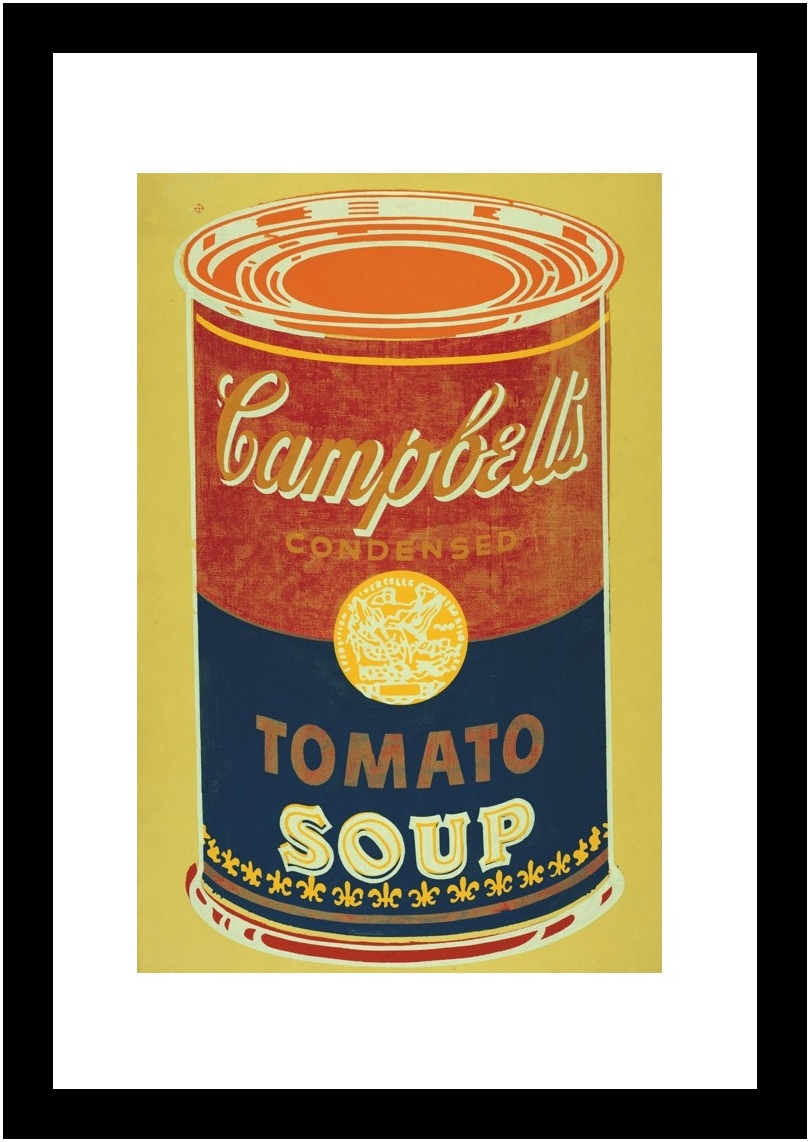Andy Warhol Poster Kunstdruck im Rahmen Colored Campbell's Soup Can 36x28cm Neu - Afbeelding 1 van 1