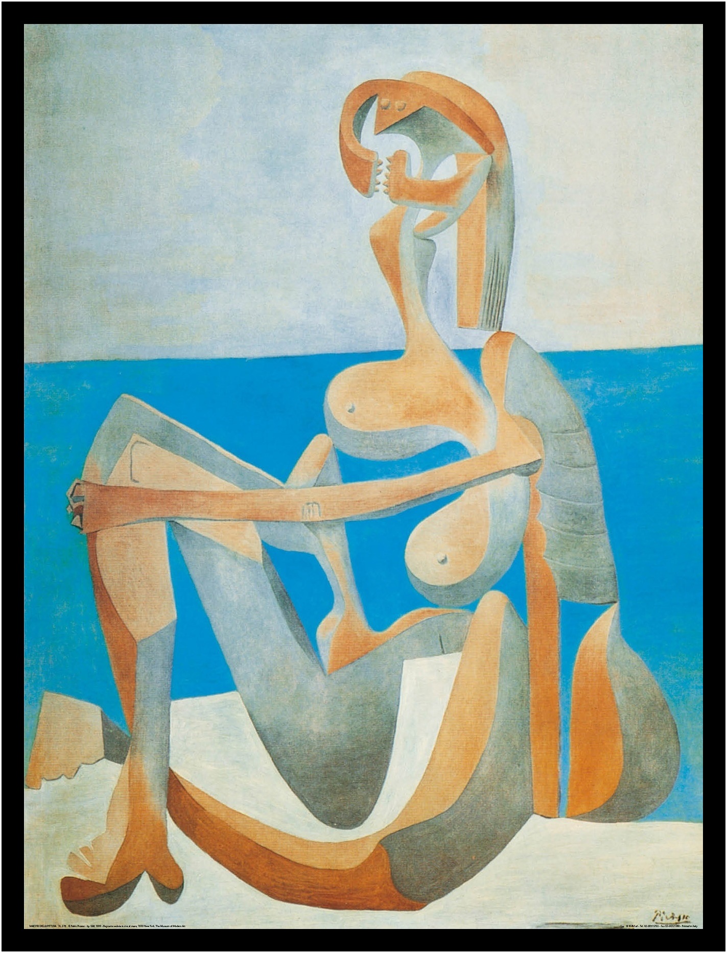 Pablo Picasso Poster Kunstdruck Bild im Alu Rahmen Badende 80x60cm Neu - Afbeelding 1 van 1